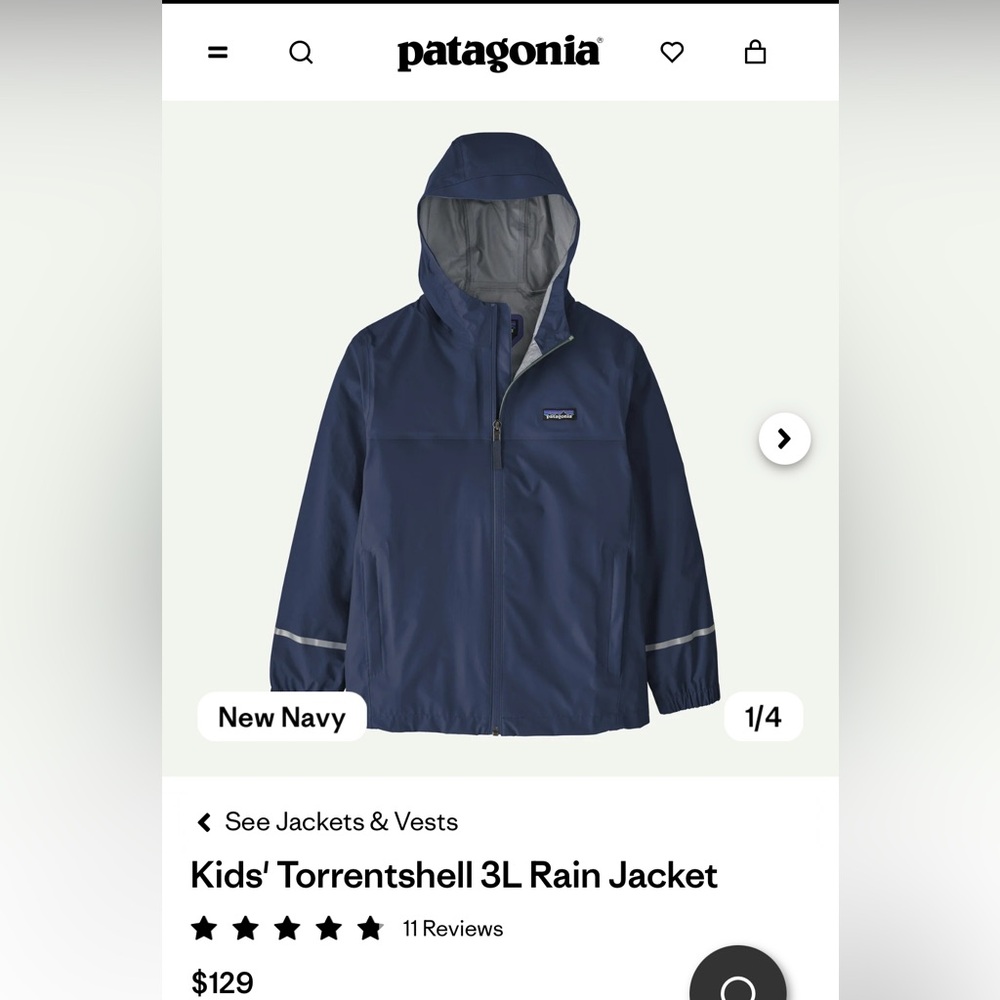Patagonia Kids Rain Jacket